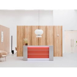 Banque d'accueil moderne et lumineuse à éclairage LED - VALDE - avec configurations ergonomiques et options sur mesure