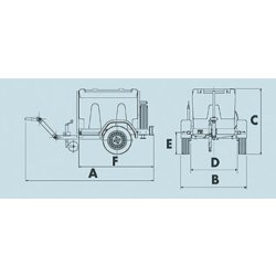 Remorque distributeur de gasoil A.D.R. - 1 essieu non freiné de 750 kg - ECIM - DG ADR 750 SF avec réservoir de 430L