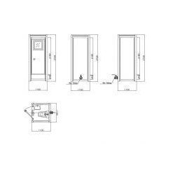 Cabine wc raccordable 113cm x 113cm x 265cm