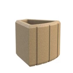 Jardinière Heba en polyéthylène moyenne densité (MDPE) 100 % recyclable - anti-U.V., anti-graffitis, sans entretien - 50 cm, 200 cm, courbe 45°