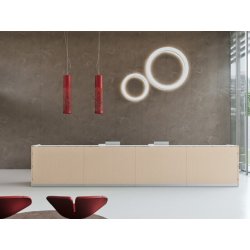 Banque d'accueil éclairée au design moderne et épuré - DV703 QUBO - Conception modulaire avec éclairage LED intégré