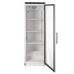 Vitrine réfrigérée positive blanche - Polar Série C 400L - Verrouillable, porte réversible, éclairage LED