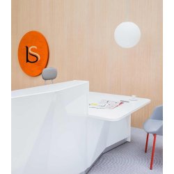 Grande banque d'accueil lumineuse Alpa - MDD - Blanc brillant, Droite