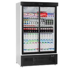 Refroidisseur de présentation - Vitrine réfrigérée FS1202S - 2 ou 3 portes, extérieur blanc ou noir, cadre aluminium