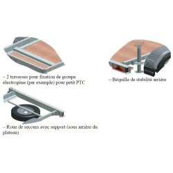 Remorque à châssis-nus prêts à carrosser, roues extérieures 1 essieu, PTC 750 kg - Série ETA - ECIM - ETA 09 16 075 SF