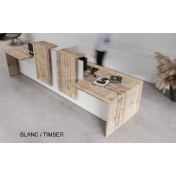Banque d'accueil 50-50 - PMR - 180 cm - Fabrication française - Garantie 5 ans