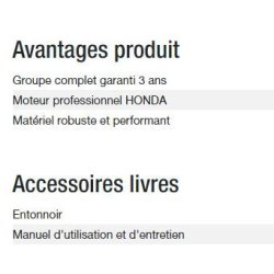 Groupe électrogène HX 6000 TB UK C5 - Kohler - Gamme INTENS - Puissance max 5,60 kW - 230 V - 50 Hz