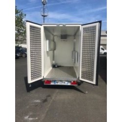 Remorque frigorifique double essieu 1300 kg - RAPHA 19 - dimensions 2m42x1m28x1m70 - température 0 à 5°C