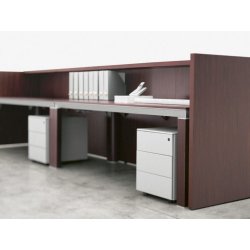 Banque d'accueil droite fonctionnelle et modulaire en bois - SHELTER - Design contemporain et personnalisable