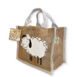 Sac réutilisable en fibre de jute naturel - sans lamination - avec poignées en coton biologique