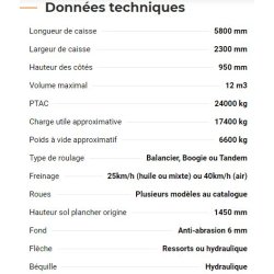 Rollroc 5800 - bennes TP - Rolland - charge utile approximative 17400 kg - caisse acier anti-abrasion 6mm