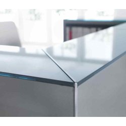 Banque d'accueil ligna en verre laque, design