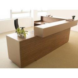 Banque d'accueil moderne éclairée - TOKI CUBE - design contemporain et élégant, modulable, avec éclairage LED optionnel
