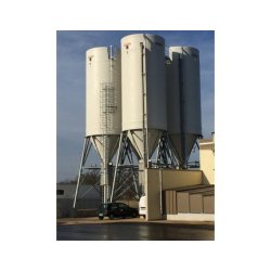 Silo industriel sur pieds écartés - châssis galvanisé à 4 pieds - boulonnerie en acier galvanisé - capacité jusqu'à 200 m3