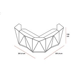 Banque d'accueil d'angle Alpa - MDD - Gris brillant