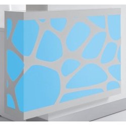 Banque d'accueil lumineuse Organic avec accès PMR - MDD - Blanc brillant, Droite