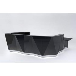 Banque d'accueil ALPHA - Verre laqué avec façade lumineuse LED et design minimaliste