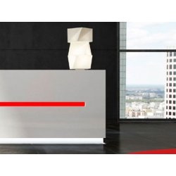 Banque d'accueil lumineuse droite SALVE - Design contemporain avec éclairage LED et finition bois laqué