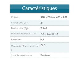 B210TV Remorque agricole standard - Delaplace - Charge utile 21 tonnes - Acier DKP355MC