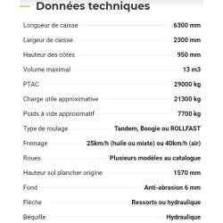 Rollroc 6300 - bennes tp - rolland - charge utile approximative : 21300 kg