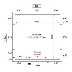 Chambre froide de congélation 180 x 180 cm avec sol (gaz écologique r290)