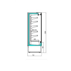 Vitrine réfrigérée verticale SLIM portes battantes en verre - économie d'énergie, dimensions 1m à 2m50