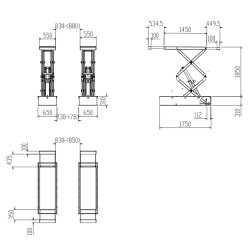 Pont à ciseaux double 4000kg modèle encastré 220V - OreikO HYDCJ4000