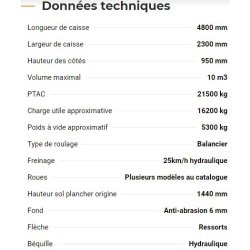 Rollroc 4800 - bennes tp - rolland - charge utile approximative : 16200 kg
