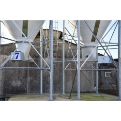 Silo d'aliment d'élevage à cône axial sortie Ø700 - Capacité 5.5 à 50m3 -  Ø2325 à Ø3000 - Silo Gâtine 700