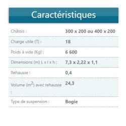 Remorque agricole standard B180BV Delaplace - charge 18 tonnes - flèche avec sécurité, béquille hydraulique et rehausses