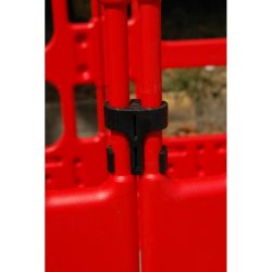 Barrière de chantier rigides pliables 4 pans - panneaux enclenchés 750 mm x 1000 mm - haute visibilité