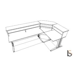 Bureau d'accueil SIGMA avec angle - Mobel Linea. - Blanc