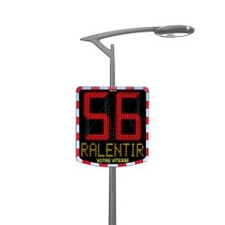 Radar pédagogique, caractères de 40 cm de hauteur, alimentation : solaire ou éclairage public