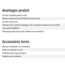 Diesel 6500 TA XL C5 Groupe électrogène - Kohler - Gamme Diesel - Puissance max 5,20 kW / 6,50 kVA - 50 Hz