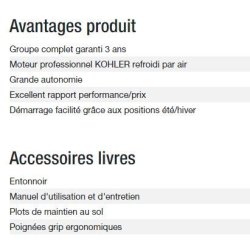 3000 XL TB UK C5 - Groupe électrogène Kohler - Gamme PERFORM - Puissance max 2,80 kW - 230V - 50 Hz
