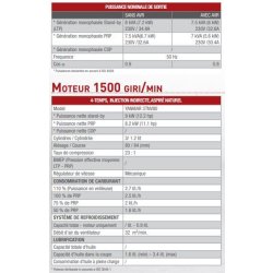 GE 8 YSXC Groupe Électrogène Diesel - Mosa - Yanmar 3TNV80 - 8 kVA - Fréquence : 50 Hz - Refroidissement à eau