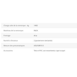 VBCU 140 - Remorque à 2 essieux avec cuve en acier inoxydable - Vendrame - Capacité 14 m³ - Charge 1400 kg