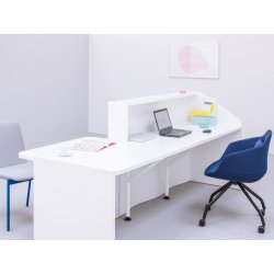 Banque d'accueil moderne et élégante WAVE - Design ondulé et configurations personnalisées