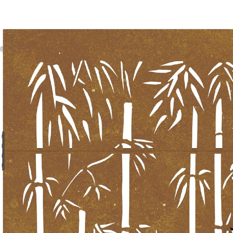 Vidaxl portail de jardin 105x205 cm acier corten design de bambou 153243_6