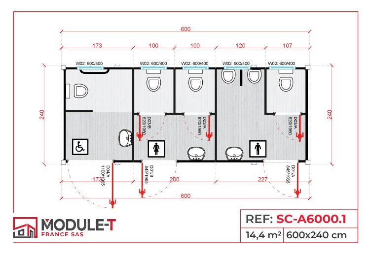 Toilettes de chantier mobiles sur mesure NEUF - plusieurs dimensions disponibles - personnalisables avec options_6