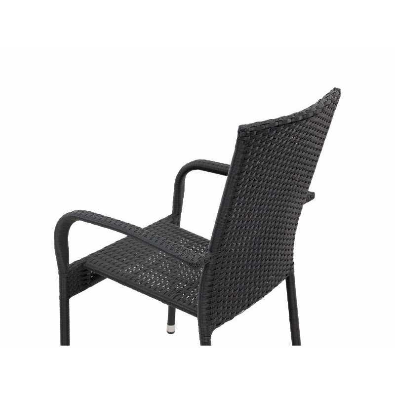 Chaise de jardin margarita rotin synthétique noir – MTF – empilable – 3exn0028_6