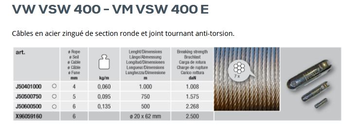 Treuil mécanique à tambour - Vm VSW 400/400 E - Volta - Tirage max 400 daN_6