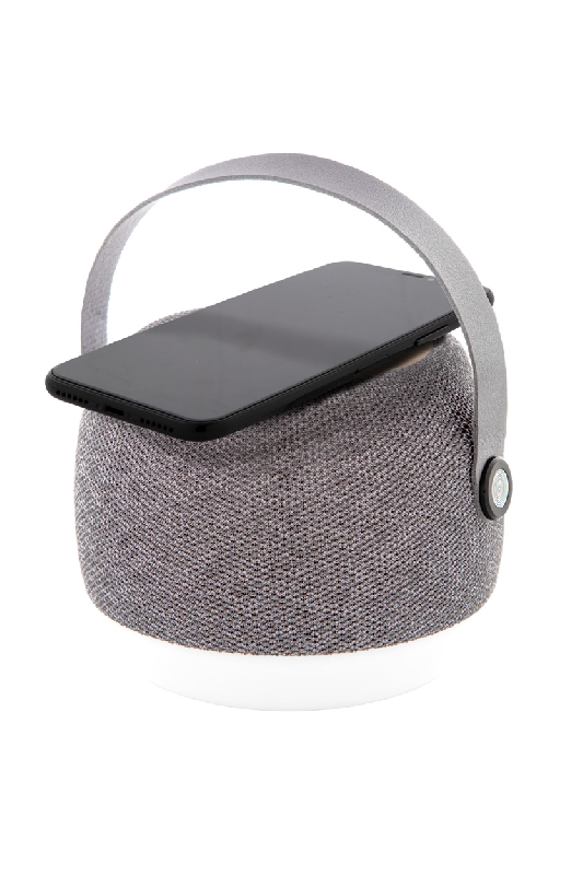 Enceinte Bluetooth - Boîtier ABS recyclé - Tissu RPET - LED - Chargeur sans fil bambou 15W - Batterie 1200 mAh_6