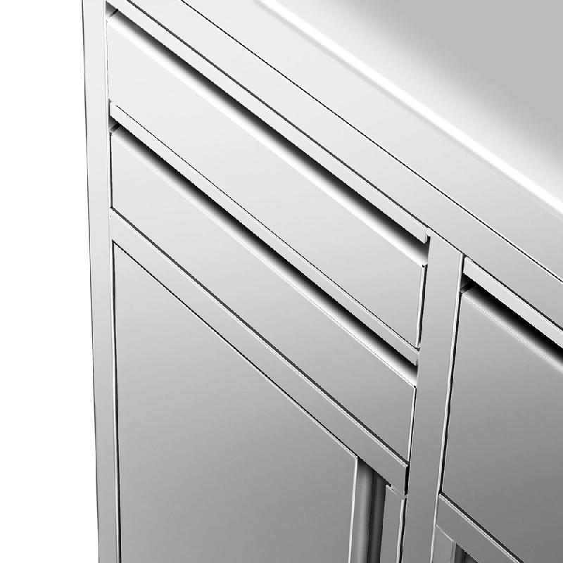 Meuble inox pour machine à café - 600 x 600 mm - 2 tiroirs - Knock box_6