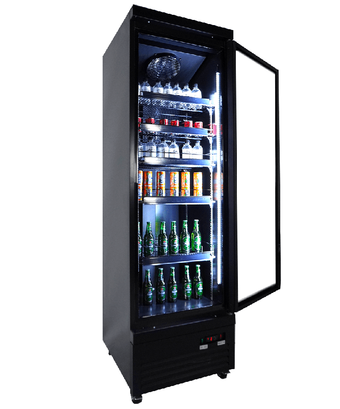 Réfrigérateur 1 porte en verre noir ceb-500r bl l620 7526.0100 COMBISTEEL_6