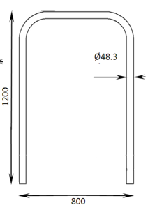 Arceau vélos Andria - mobilier inox durable - hauteur 1000mm - fixation par scellement ou platine_6