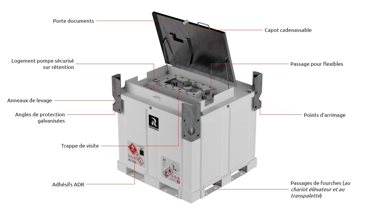 Cuve en acier pour transport sécurisé de fuel et GNR