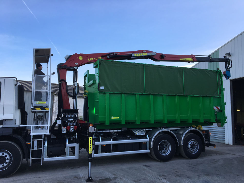 Bras amovible pour camion de collecte des déchets - capacité 2T à 26T - système multi-caissons - HPC_6