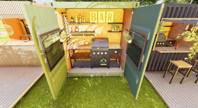 Cuisine d'été modulaire en container de 5m2