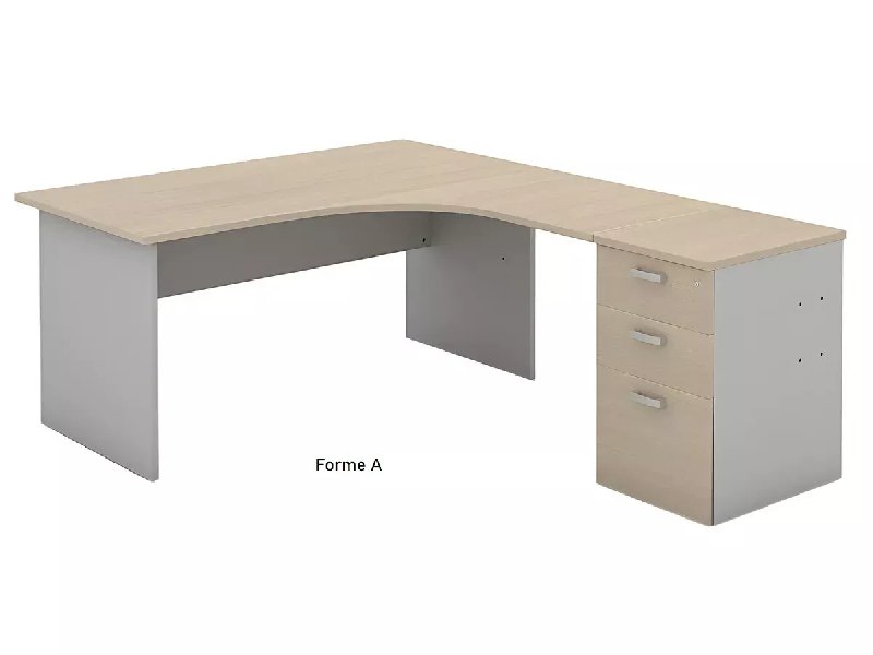 Bureau d'angle compact pied panneau avec caisson hauteur bureau So Vigo_6